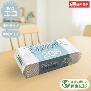 フジ ペーパータオル エコ 200枚×40個/30個 業務用尚美堂 フジナップ 小判 中判 使い捨て 再生紙 環境 エコ eco 衛生用品 キッチン 洗面所 タオルペーパー 紙タオル ペーパー 手拭き 節水 清潔