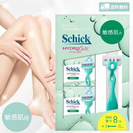 シック ハイドロシルク クラブパック 敏感肌用 本体替刃 替刃8個付きSchick hydrosilk カミソリ 女性用 …