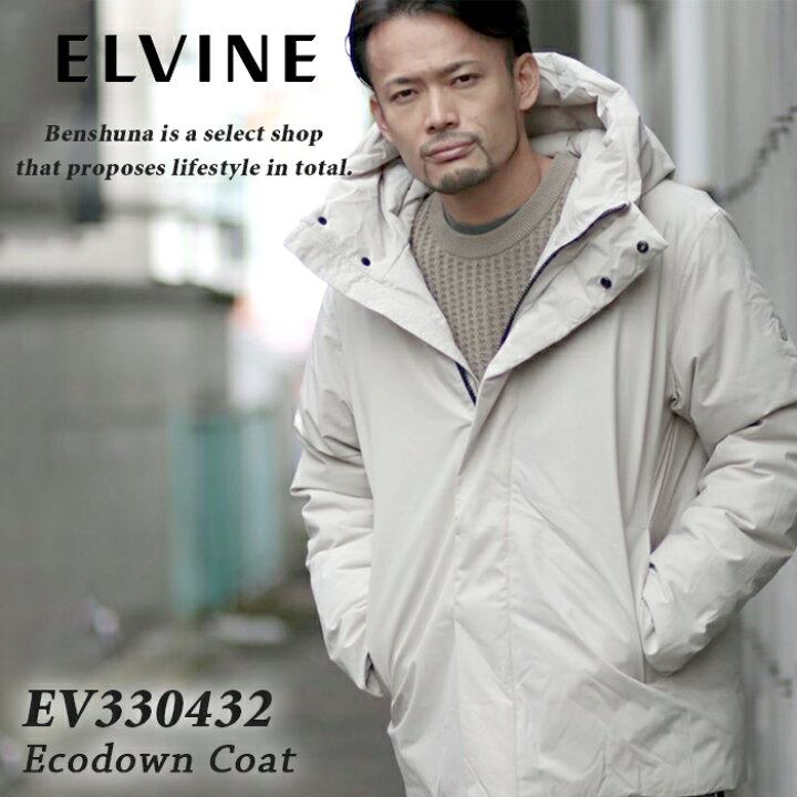 楽天市場】ELVINE エルヴァイン エコダウンブルゾン EV-330432-02 