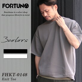 FORTUNA フォルトゥナ オム 超軽量サマーニット半袖Tシャツ FHKT-0148 ECOTEC Meshknit Tee グレー ホワイト ブラック / 2024年春夏新作 メンズ M〜Lサイズ トップス 夏 サマーニット 半袖 Tシャツ高級 大人 春 長袖 お洒落 無地 ブランド トゥモローランド