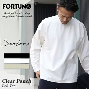 FORTUNA �t�H���g�D�i �I�� �R�N�[���^�|���`�J�b�g�\�[ FHLT-0240 Clear Cocoon L/S Tee �����Y M�`XL�T�C�Y 3�F �z���C�g �u���b�N �O���[�W�� �X���[�V�[�Y�� �t �H �~ ���� T�V���c �J�b�g�\�[ ���� ��