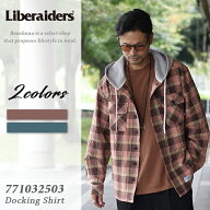 Liberaiders リべレイダース フードドッキング ネルシャツ 771032503 HOODED PLAID SHIRT ピンク ネイビ…