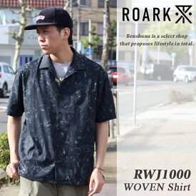 ROARK REVIVAL ロアークリバイバル フラワー柄 半袖シャツ RWJ1000 BLK ブラック / 2024春夏新作 BLESS UP "NOCTURNAL" S/S WOVEN メンズ M-Lサイズ ロアーク 新作 半袖 シャツ 通気性 素材 アロハ 総柄 民族柄 ブランド アメカジ 大人 お洒落 人気