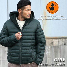 SAVE THE DUCK セイブザダック 『 GIRE 17 MORUS 』 裏ボア中綿フードブルゾン D31276M グリーン(411) 808-10101003 / メンズ M-Lサイズ セーブザダック アウター 上着 ジャケット エシカル サスティナブル ブランド イタリア セーブザダッグ