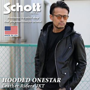 one or star) ショット)(ワンスター ライダース(schott メンズレザー 