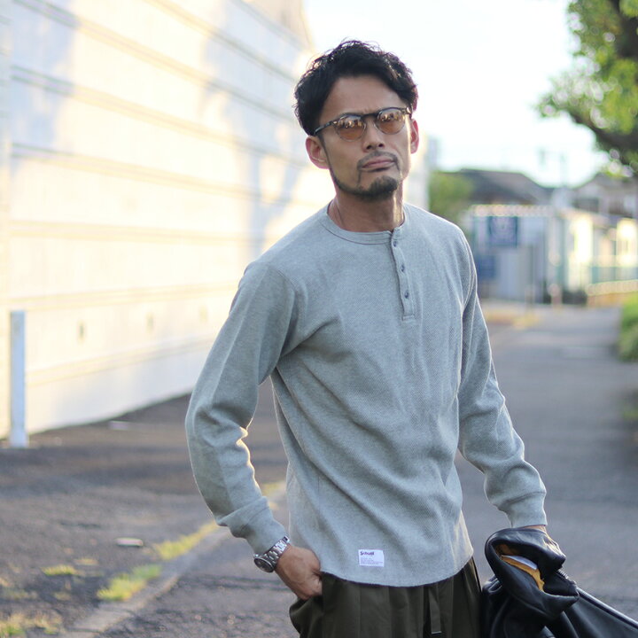 楽天市場】Schott ショット サーマル ヘンリーネックTシャツ 
