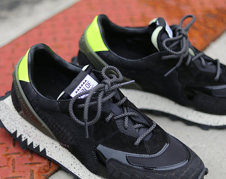 楽天市場】RUN OF ランオブ スニーカー BLACK MANBA メンズ 39-43  