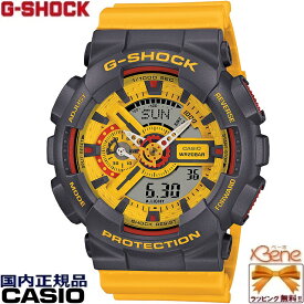 正規新品　ビッグケース ジェイソンカラー CASIO G-SHOCK/カシオ ジーショック 90's SPORT COLOR/ナインティーズスポーツカラー ラウンド/丸型 アナデジ クオーツ 20気圧防水 ストップウオッチ アラーム イエロー レッド グレー GA-110Y-9AJF