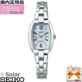 レディースソーラー ウォッチ SEIKO/セイコー ALBA/アルバ ingenue/アンジェーヌ ステンレス シルバー/ブルー トノー型 樽型 アラビア数字 AHJD424[Cal:V117]