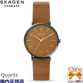 SKAGEN/スカーゲン AAREN NATURALS/アーレンナチュラルズ メンズクオーツ 3針 アナログ 5気圧防水 丸型 再生ステンレススチール エコレザー チャコール×コニャックカラー SKW6726