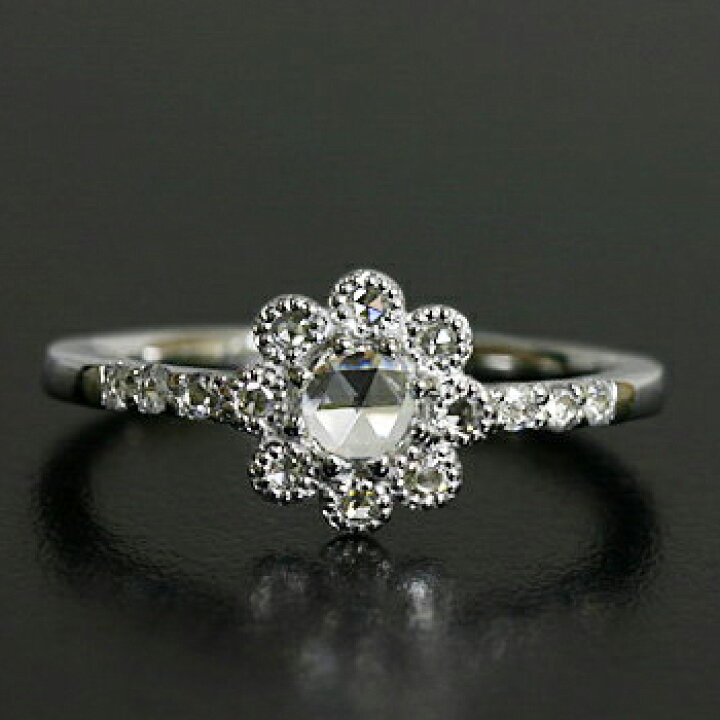 楽天市場】ローズカット ダイヤモンド リング、3.8ミリの輝き 「フィオ  