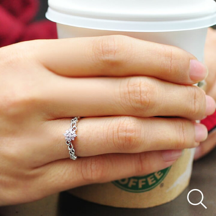 楽天市場】「花のささやき」アーガイル産ピンクダイヤモンドリング  