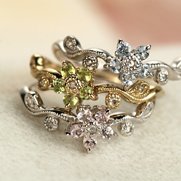 楽天市場】「スプリング フラワー」トップカラーモルガナイトリング  