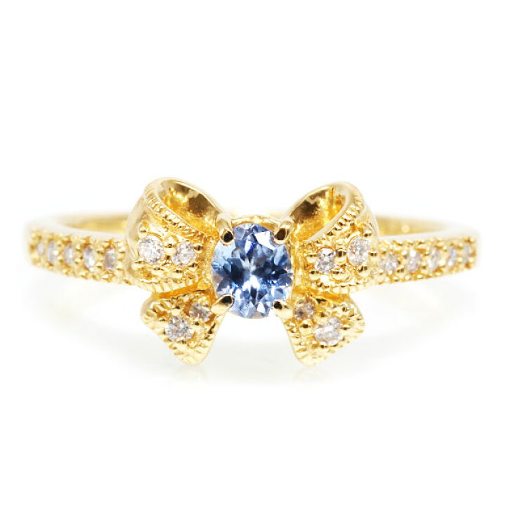 楽天市場】限定1本 K18YG 0.2ct ベニトアイト ダイヤモンドリング 