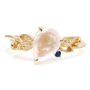 【ハロウインevent 11/4迄】 ローズクオーツ イエローサファイア ブルーサファイア ローズカットダイヤモンド リング フィリグラーナ PT900 K18 K10対応 PT,K18はご注文後弊社で金種選択に記載の