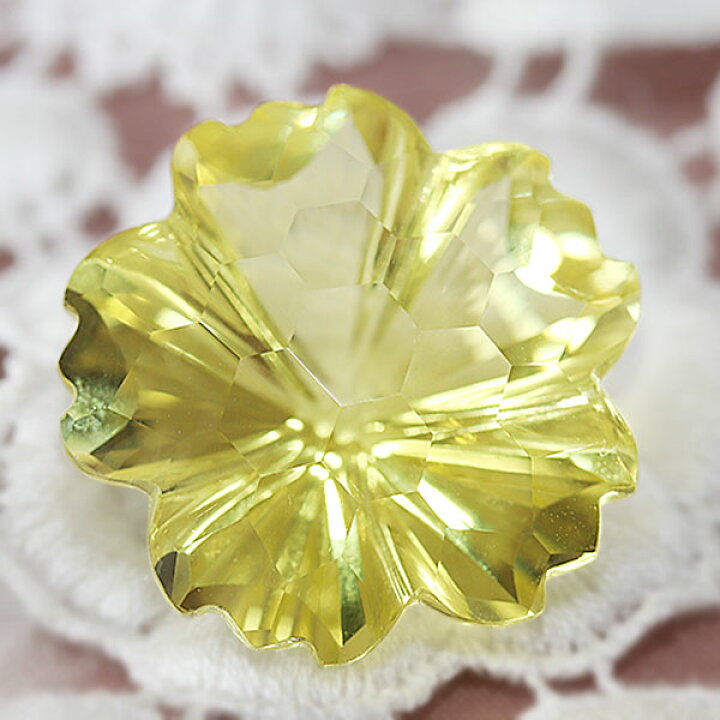 楽天市場】☆20mm レモンクォーツ フラワーカービング 21.12ct1個限定 