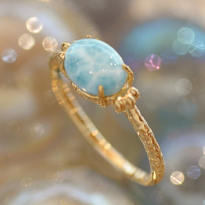 楽天市場】ラリマールのヒーリング効果を指先に！K18ラリマールリング  