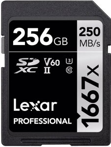 Original Lexar 1667x V60 250MB/s Flash Memory sd cards 64GB 128GB 256GB UHS-II U3 Card high speed SDXC For 3D 4K HD video 256GB