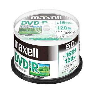 maxell �^��p CPRM�Ή� DVD-R 120�� 16�{���Ή� �C���N�W�F�b�g�v�����^�Ή��z���C�g(���C�h���) 50�� �X�s���h���P�[�X�� DRD120WPC.50SP B_�Z�b�g
