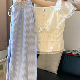 ワンピース レディース 春夏 かわいい OOTD セットアップ 短袖 Vネック トップス レース 切り替え ワイドパンツ 軽量 吸湿速乾 通勤 普段使い アウトドア ブラック ピンク系 アイボリー ビッグシルエット 伸縮性 高級感 綿 麻 デニム 再生繊