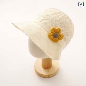 ベビー帽子 夏用 薄手 日よけ帽 広いつば 新生児対応 UVカット ダックビルキャップ レースデザイン 通気性 柔らかい素材 かわいいベビー用