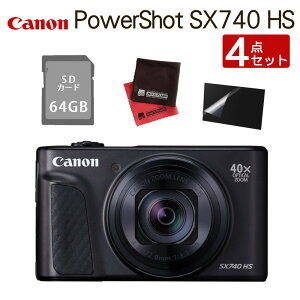 (SD��4�_�Z�b�g)�L���m�� �f�W�^���J���� PowerShot SX740 HS �u���b�N �p���[�V���b�g ���w40�{�Y�[�� 4K���� Wi-Fi�Ή� 2030����f (Canon �L���m��)�i.QL�j