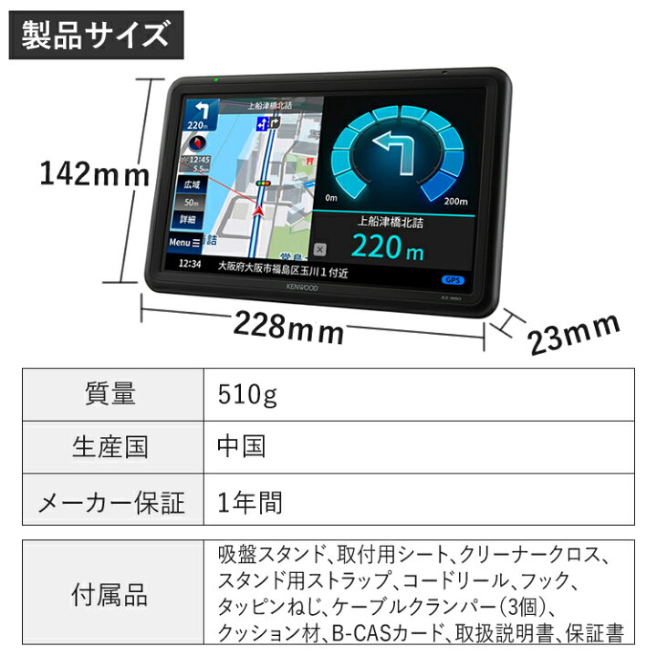 オンラインショッピング Kenwood ケンウッド カーナビ フルセグ5v型ポータブルナビゲーション Ez 550 地上デジタルtvチューナー Sd対応 Fucoa Cl