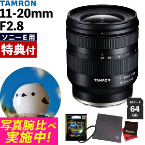 (レビューでレンズキャッププレゼント)【ケンコー高品質フィルターセット】タムロン 11-20mm F2.8 Di III-A RXD ソニーEマウント用【B060S】TAMRON 大口径F2.8 超広角ズームレンズ APS-Cサイズ用 小型