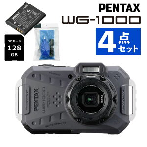 (レビュー特典あり)ペンタックス デジタルカメラ WG-1000 グレー 防水 防塵 耐衝撃 工事 建設 現場 リコー PENTAX(SDカード・バッテリー・クリーナー付き)(.QL)