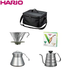 ハリオ O-VOCB V60 アウトドアコーヒーベーシックセット 一式 ドリップコーヒー ドリッパー ケトル サーバー キャンプ グランピング ステンレス 直火（みつはぴ）