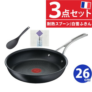 (ナイロンスプーン付) T-fal エクスペリエンス+ フライパン 26cm IH ガス火両用 E52305 取っ手 付き ティファール エクスペリエンスプラス ティファールフライパン(ラッピング不可)(.QL)