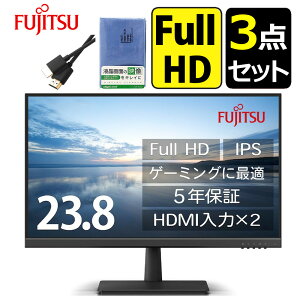 【5年保証】富士通 VTA24021BT 23.8型ワイド VTシリーズ FUJITSU & HDMIケーブル 2m& 液晶画面用ハイテククロス DK-KC5 3点セット(.QL)