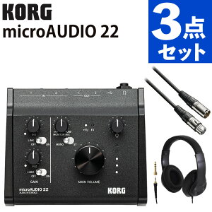 KORG microAUDIO 22 XLR�P�[�u�� BX3/3.0 �u���b�N �w�b�h�z�� HP-CT1 3�_�Z�b�g �R���O �I�[�f�B�I�C���^�[�t�F�[�X�i���b�s���O�s�j