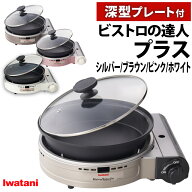 イワタニ カセットコンロ ビストロの達人プラス ＼レビューお米プレゼント／ 深型プレート付 シルバー ブ…