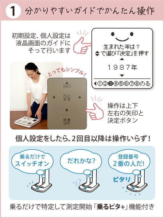 楽天市場 Tanita タニタ 体組成計 810 顔イラストや応援コメントを表示する マイサポ機能 搭載 体重計 体脂肪計 日本製 体型判定 乗るピタプラス グラフ表示 体脂肪 内臓脂肪 Bmi 筋肉量 基礎代謝量 体内年齢 推定骨量 みつはぴ みつはぴ