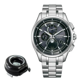 （丸型時計ケース付）シチズン CITIZEN 腕時計 BY1001-66E アテッサ ATTESA メンズ エコ・ドライブ 電波時計 ダイレクトフライト ムーンフェイズ ソーラー電波 チタンバンド 多針アナログ メーカー保証1年（国内正規品）（みつはぴ）