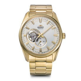 オリエント ORIENT 腕時計 RN-AR0007S コンテンポラリー メンズ セミスケルトン ゴールド 自動巻き(手巻付) ステンレスバンド アナログ メーカー保証1年（国内正規品）（みつはぴ）