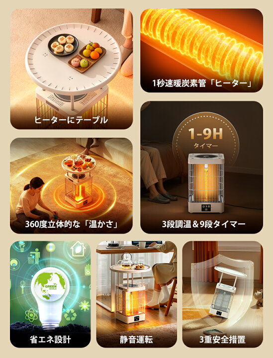 楽天市場】ヒーター 【楽天1位☆360度立体発熱】 電気ストーブ 1秒速暖 
