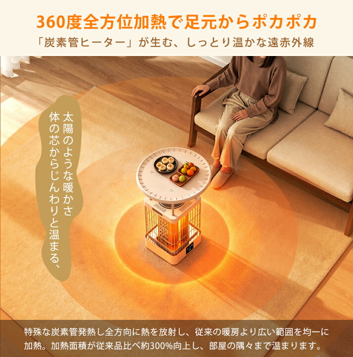 楽天市場】ヒーター 【楽天1位☆360度立体発熱】 電気ストーブ 1秒速暖 