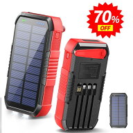 楽天1位●75%OFF♪クーポンで4,880円● ソーラーモバイルバッテリー モバイルバッテリー 大容量 6台同時 …