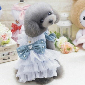【お買い物マラソン★1000円ポッキリ 送料無料】可愛いデニムワンピース 犬服 ペット用品 XS-XL DOG420
