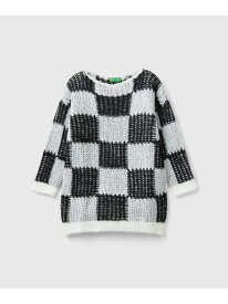 【SALE／62%OFF】(K)キッズブロックチェッククルーネックローゲージニット・セーターG BENETTON (UNITED COLORS OF BENETTON.) ベネトン(ユナイテッド カラーズ オブ ベネトン) トップス ニット ホワイト【RBA_E】[Rakuten Fashion]