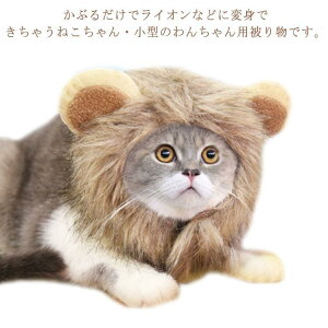 送料無料 ライオン 猫 被り物 ねこ かぶりもの 着ぐるみ かわいい ネコ 帽子 コスプレ グッズ ペット 変身 仮装 コスチューム 小型犬 犬 耳付
