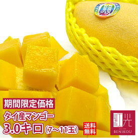 マンゴー 【予約受付】 タイマンゴー タイ産 低農薬栽培・完熟マンゴー中箱 （約7〜11玉入、重さ 約3キロ前後）「北海道・沖縄は+1100円」 ギフト 贈答 果物 フルーツ お中元 御中元 お歳暮