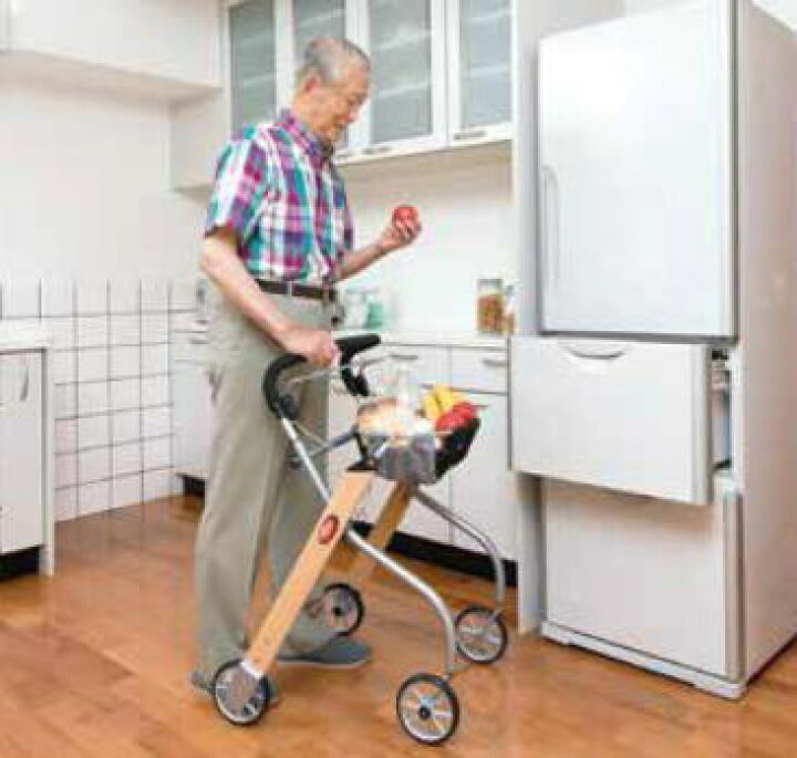 楽天市場】室内用歩行車 レッツゴー ウッドパターン バスケット 