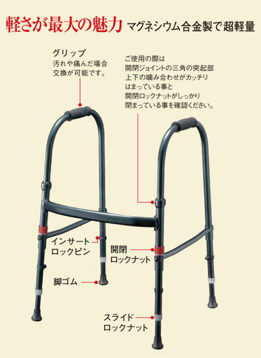 楽天市場】【非課税】Mgウォーカー 4型 青墨 S/Mサイズ 固定型 