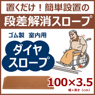シンエイテクノ段差解消ダイヤスロープ幅100cm×高さ3.5cm室内用硬質ゴム製