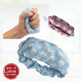 【拘縮予防用品】ハニカムジェル ハンドグリップ ネコ柄（NXG-0010）/ウサギ柄（NXG-0011）サックス/ピンク 丸洗い可 通気性 高性能エラストマージェル 日本製（ネオテックス）指 手 運動 手遊び リハビリ 刺激 脳梗塞 認知症予防 握力【敬老の日】