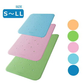 【水抜き穴付き すべり止め お風呂マット】 トライタッチ 防カビプラス S〜LLサイズ 全5色 （ウェルファン）浴槽内・洗い場両用 ゴム製 日本製 自沈式 介護用 入浴用品 風呂マット 入浴 介護 老人 高齢者 バスマット