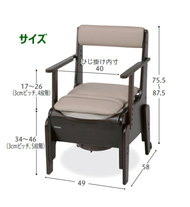 楽天市場】パナソニック 家具調ポータブルトイレ 座楽【コンパクト 